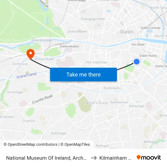 National Museum Of Ireland, Archaeology to Kilmainham Bank map