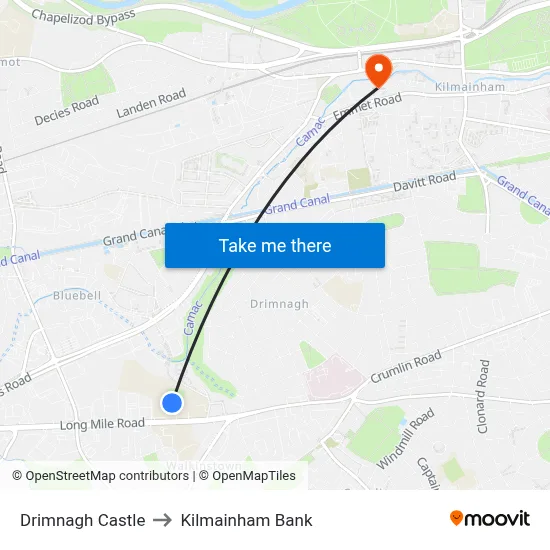 Drimnagh Castle to Kilmainham Bank map