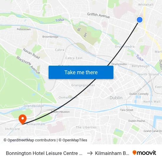 Bonnington Hotel Leisure Centre Dublin to Kilmainham Bank map