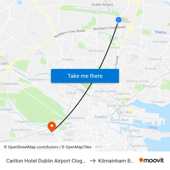 Carlton Hotel Dublin Airport Cloghran to Kilmainham Bank map