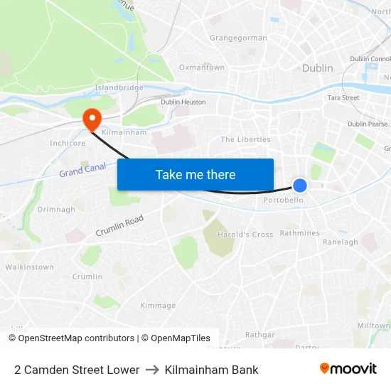 2 Camden Street Lower to Kilmainham Bank map