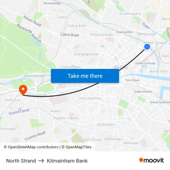North Strand to Kilmainham Bank map