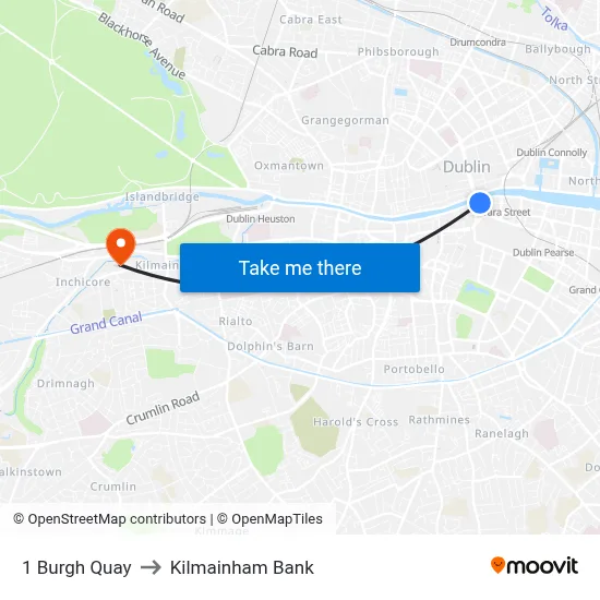 1 Burgh Quay to Kilmainham Bank map