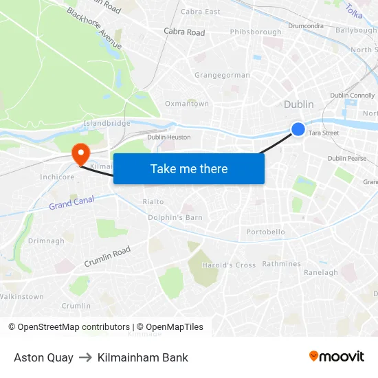 Aston Quay to Kilmainham Bank map