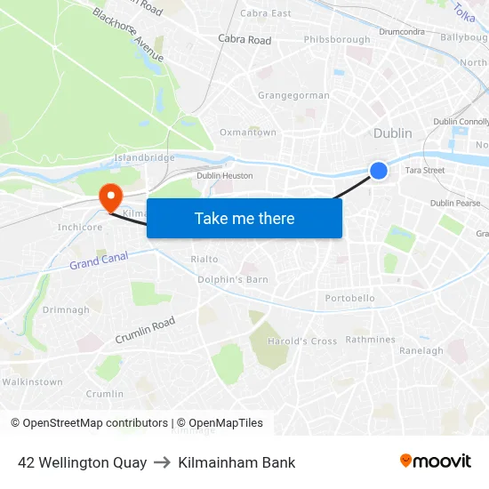 42 Wellington Quay to Kilmainham Bank map