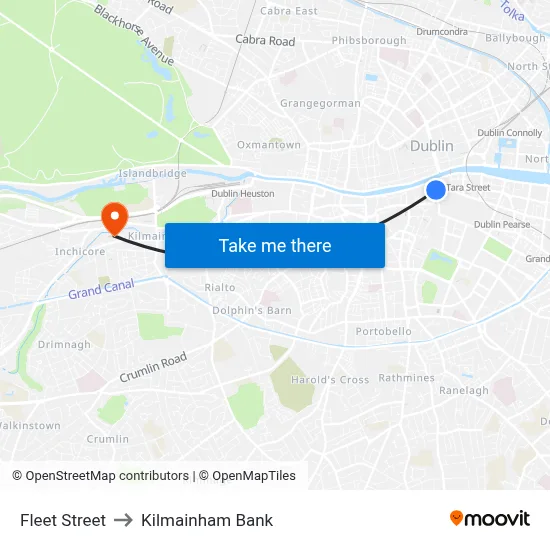 Fleet Street to Kilmainham Bank map