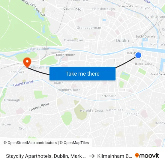 Staycity Aparthotels, Dublin, Mark Street to Kilmainham Bank map
