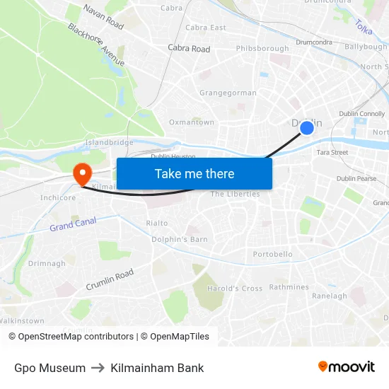 Gpo Museum to Kilmainham Bank map