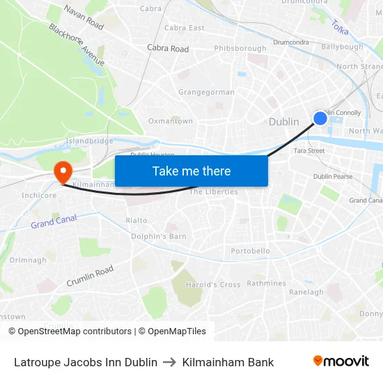 Latroupe Jacobs Inn Dublin to Kilmainham Bank map