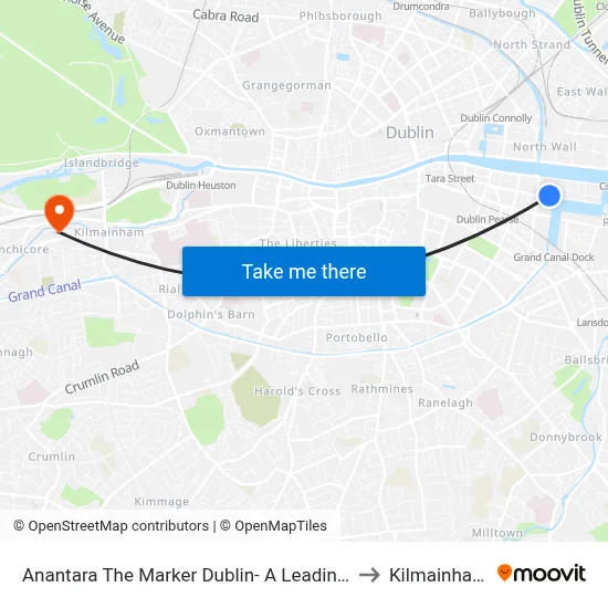 Anantara The Marker Dublin- A Leading Hotel of the World to Kilmainham Bank map