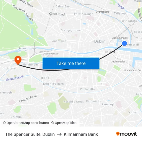 The Spencer Suite, Dublin to Kilmainham Bank map