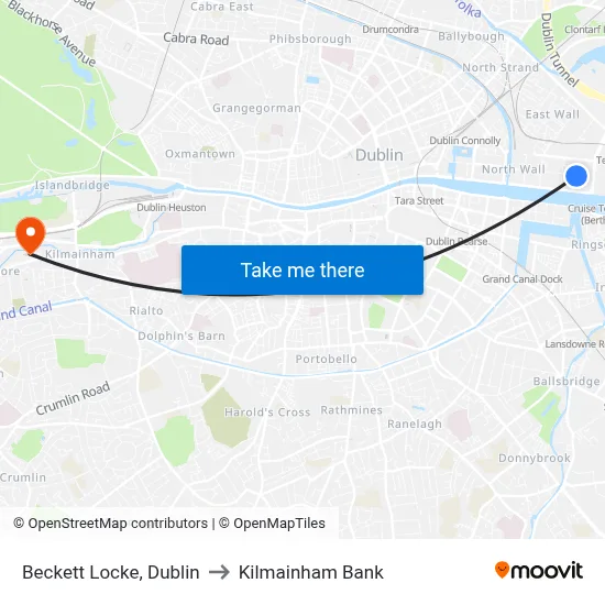Beckett Locke, Dublin to Kilmainham Bank map