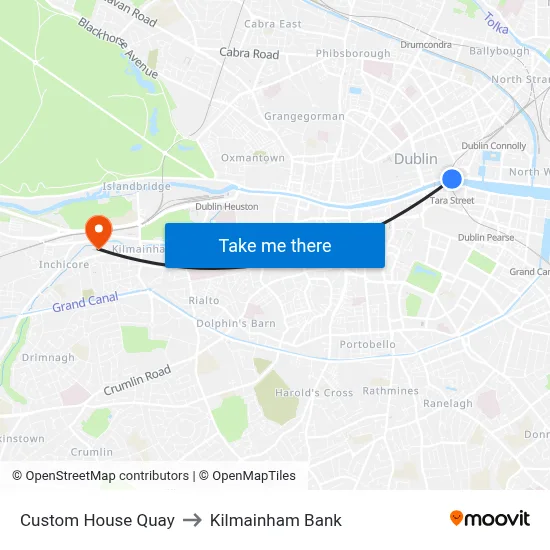 Custom House Quay to Kilmainham Bank map
