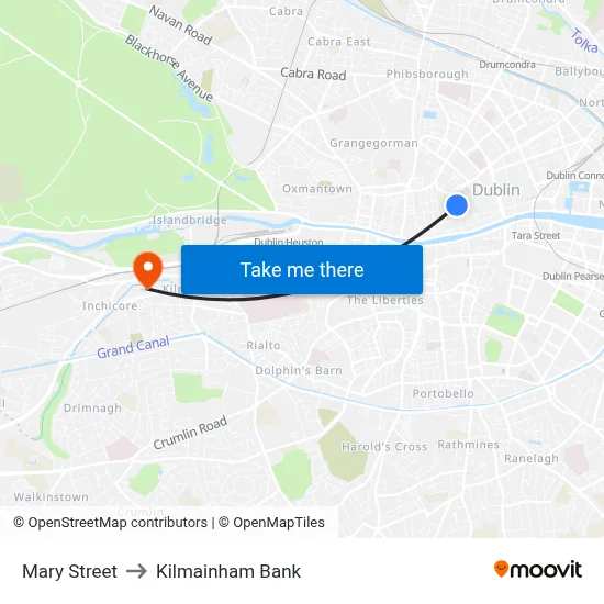 Mary Street to Kilmainham Bank map