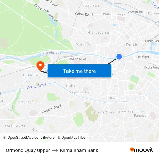 Ormond Quay Upper to Kilmainham Bank map