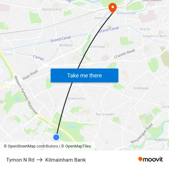 Tymon N Rd to Kilmainham Bank map