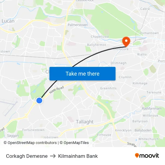 Corkagh Demesne to Kilmainham Bank map