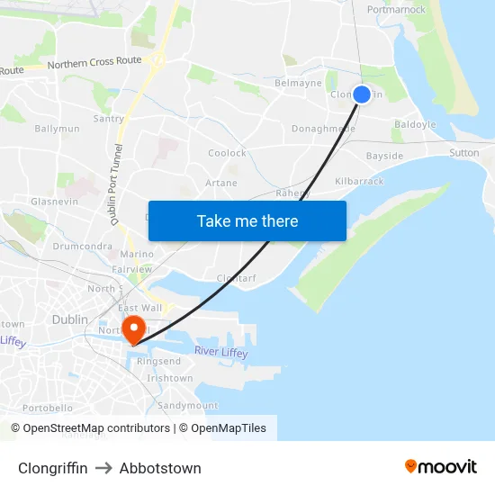 Clongriffin to Abbotstown map