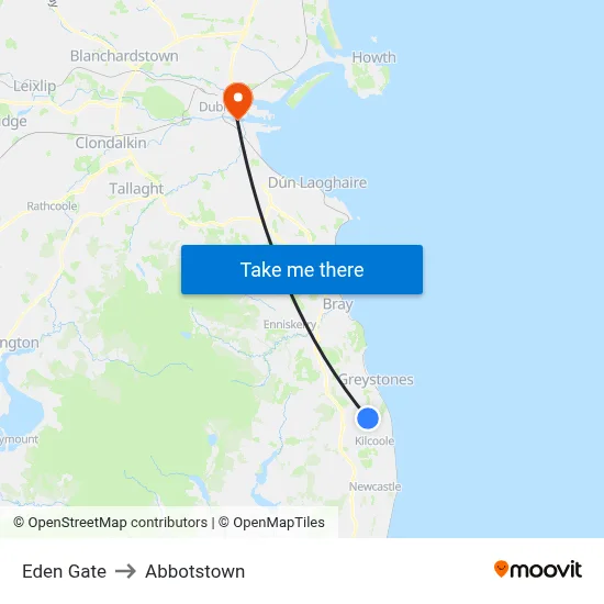 Eden Gate to Abbotstown map