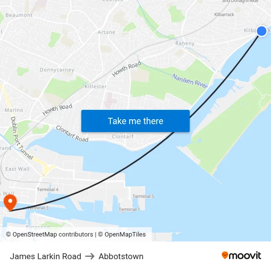 James Larkin Road to Abbotstown map