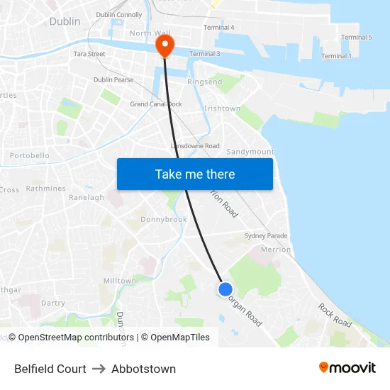 Belfield Court to Abbotstown map