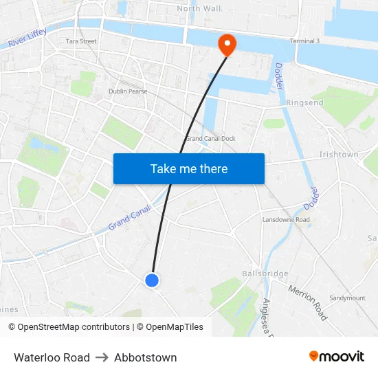 Waterloo Road to Abbotstown map