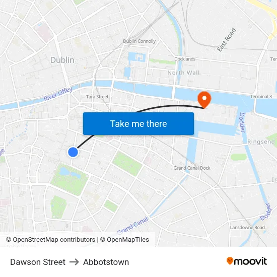 Dawson Street to Abbotstown map