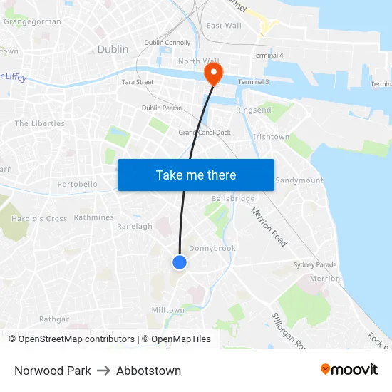 Norwood Park to Abbotstown map