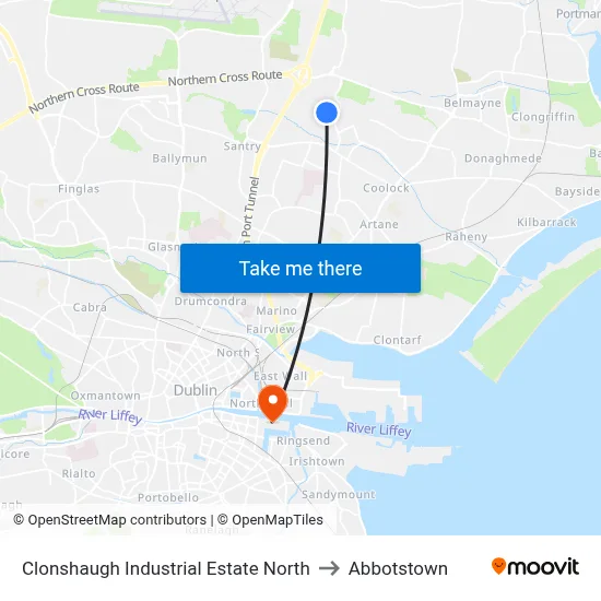Clonshaugh Industrial Estate North to Abbotstown map