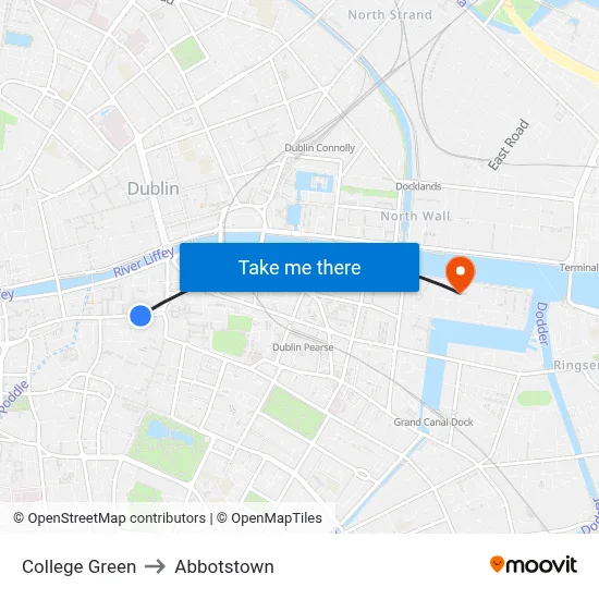 College Green to Abbotstown map