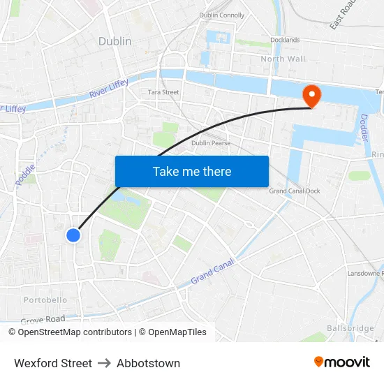 Wexford Street to Abbotstown map