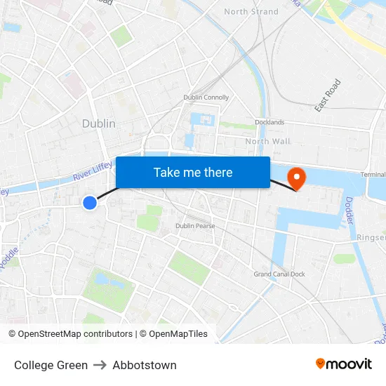 College Green to Abbotstown map