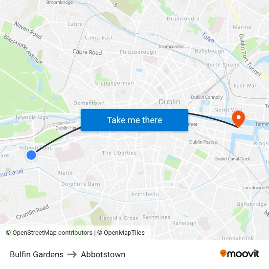 Bulfin Gardens to Abbotstown map