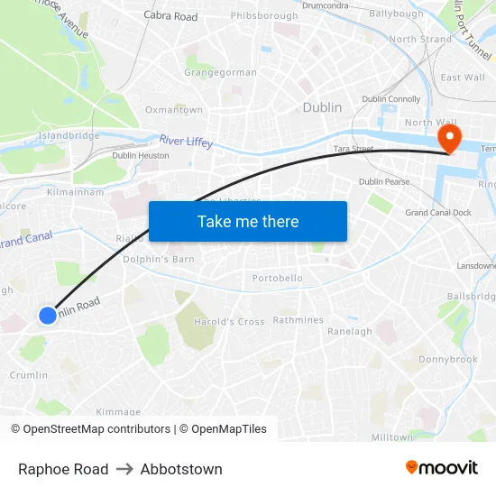 Raphoe Road to Abbotstown map