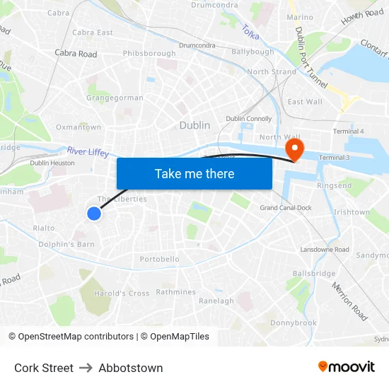 Cork Street to Abbotstown map