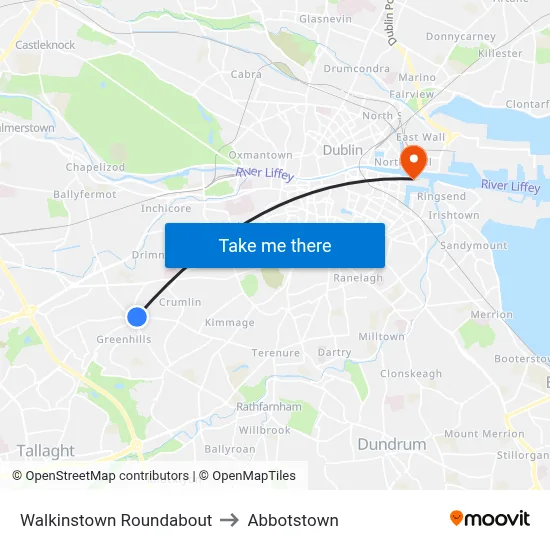 Walkinstown Roundabout to Abbotstown map