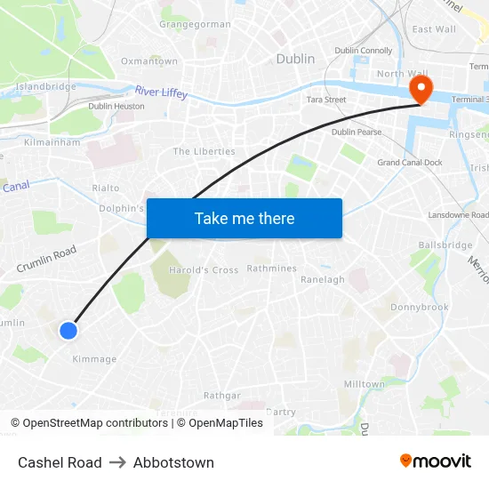 Cashel Road to Abbotstown map