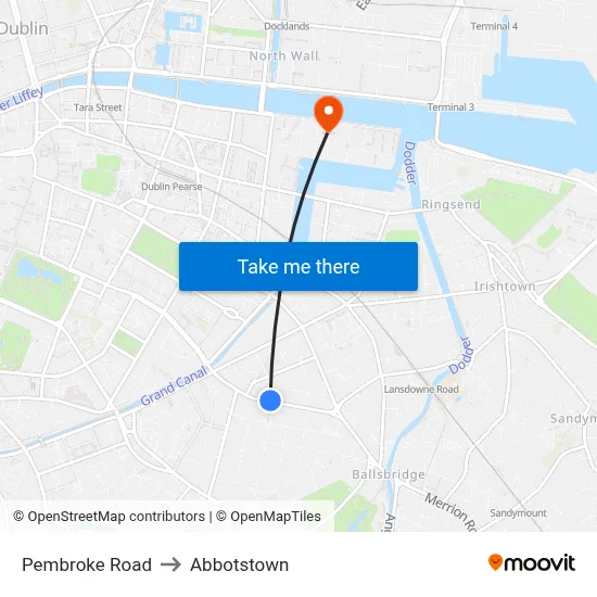 Pembroke Road to Abbotstown map