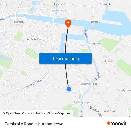 Pembroke Road to Abbotstown map