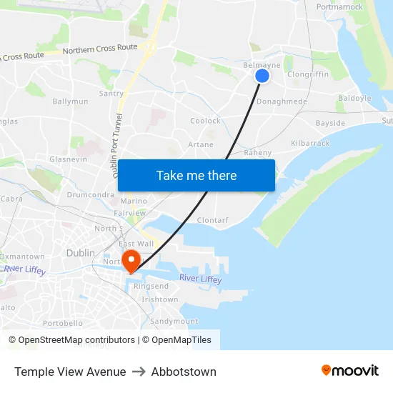 Temple View Avenue to Abbotstown map
