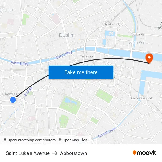 Saint Luke's Avenue to Abbotstown map