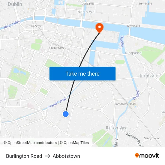 Burlington Road to Abbotstown map