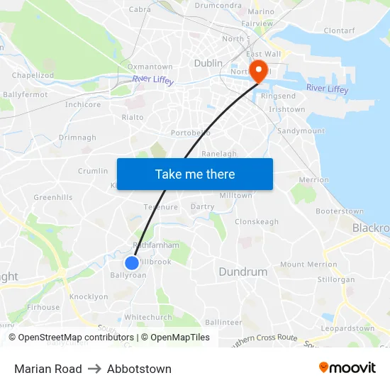 Marian Road to Abbotstown map