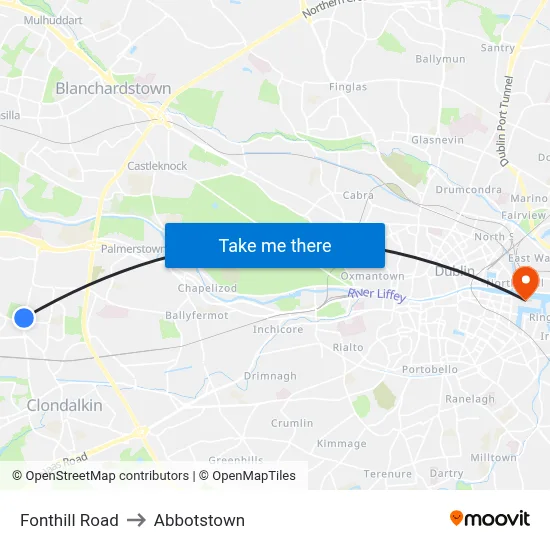 Fonthill Road to Abbotstown map