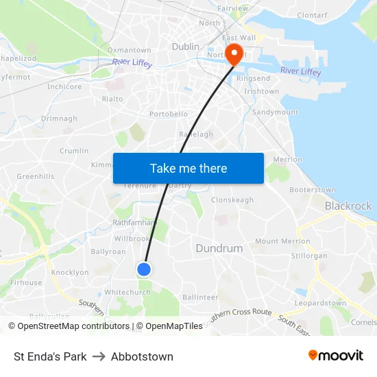St Enda's Park to Abbotstown map