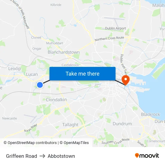 Griffeen Road to Abbotstown map