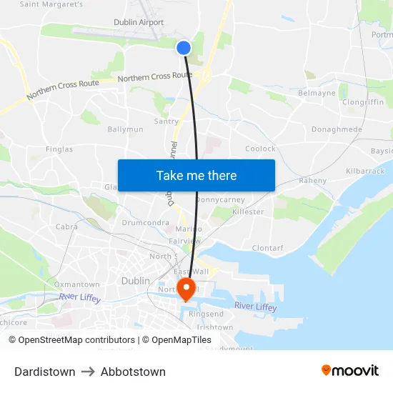 Dardistown to Abbotstown map