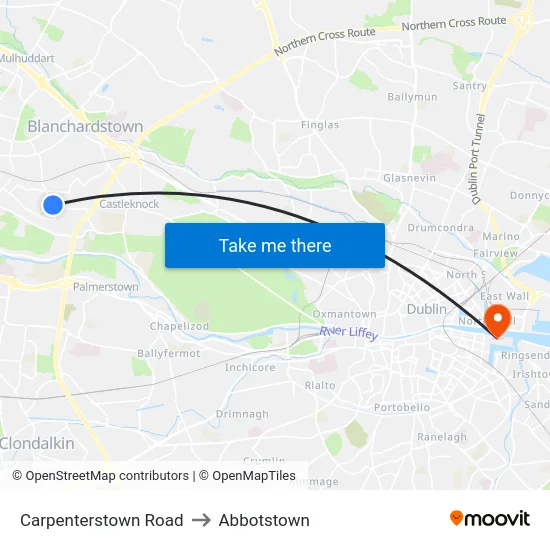 Carpenterstown Road to Abbotstown map