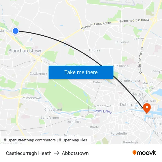Castlecurragh Heath to Abbotstown map