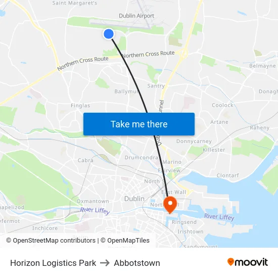 Horizon Logistics Park to Abbotstown map
